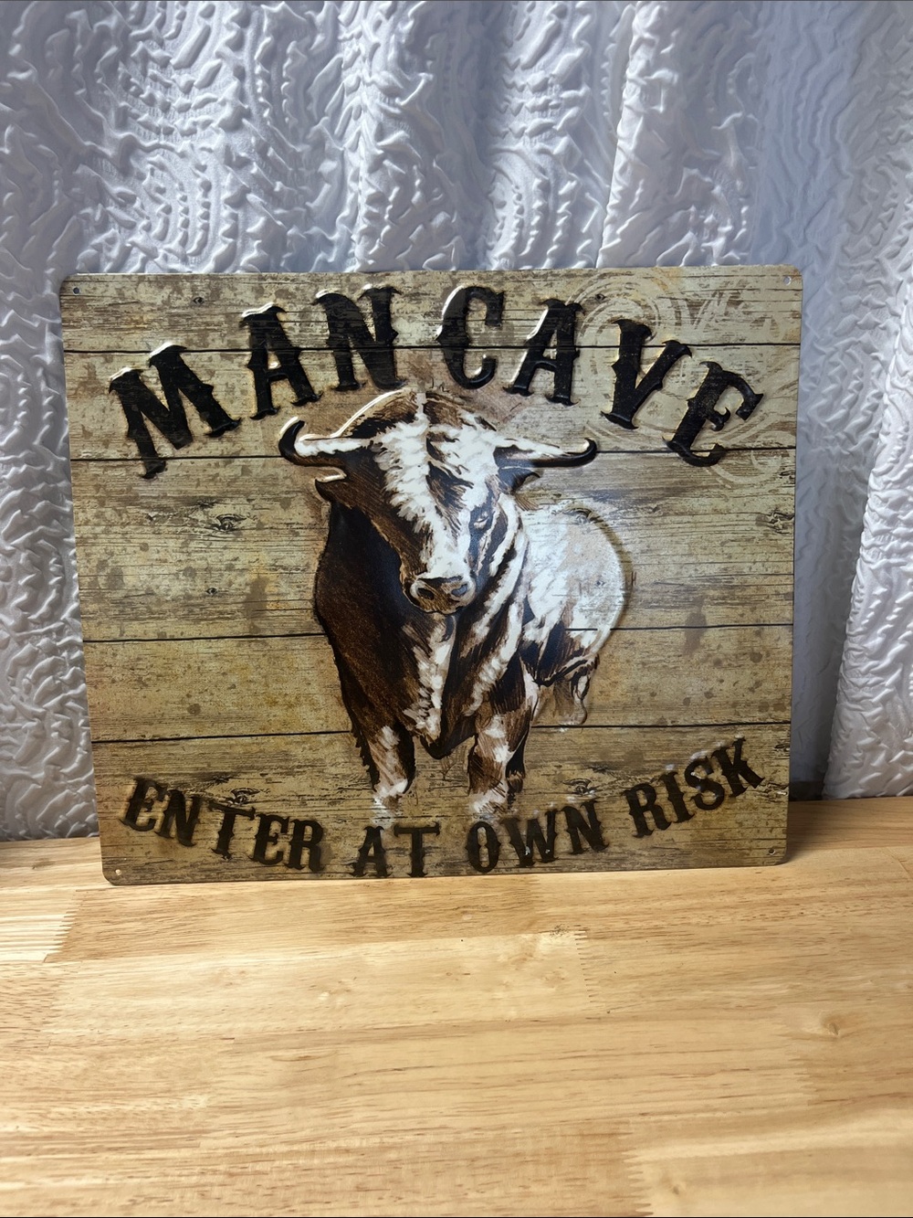 Hobby Lobby Brown Bull 'Man Cave' Wall Plaque